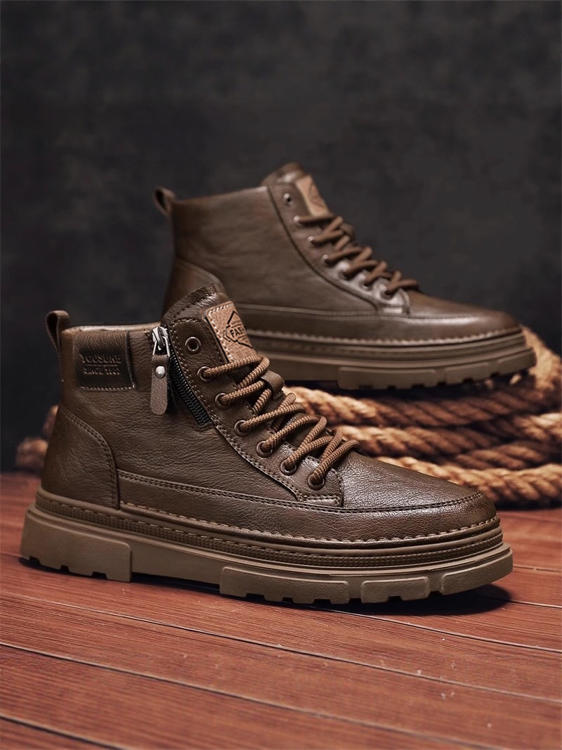 Youtube Leatherwork - Bottes décontractées pour hommes, chaussures en