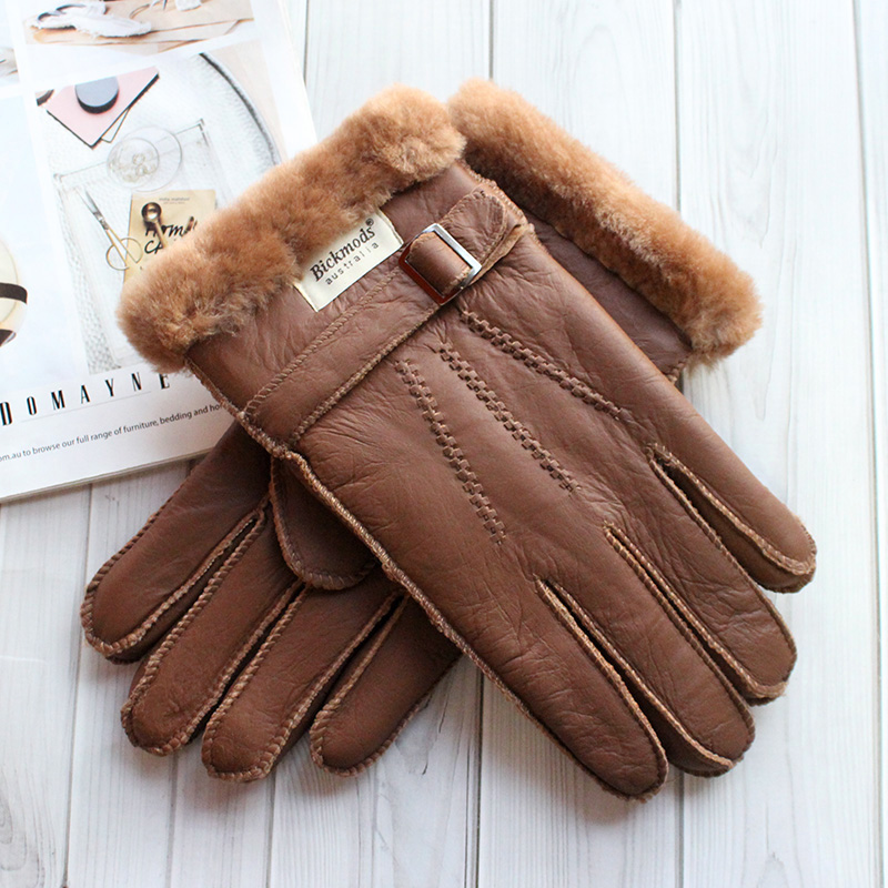 Leather Work Winter Gloves - Gants en fourrure de mouton pour