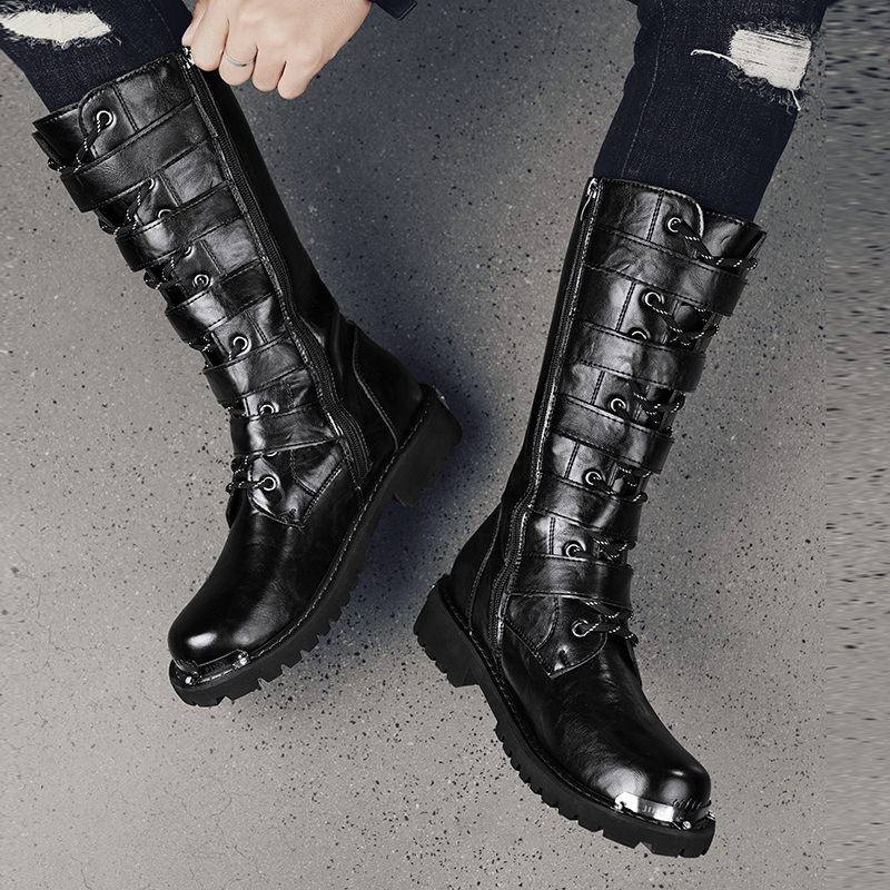 Youtube Leatherwork - Bottes de travail classiques noires à