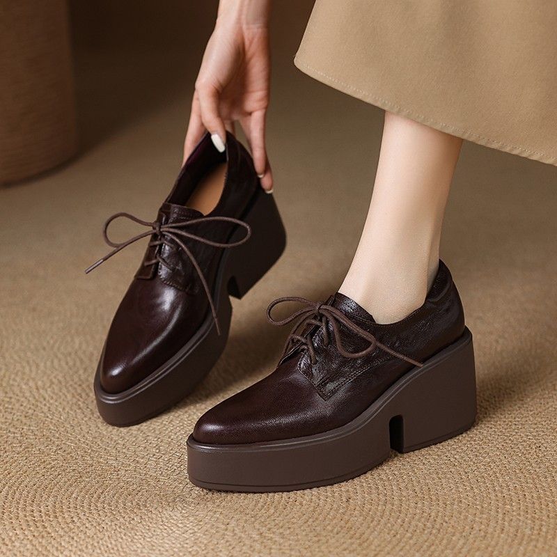Leatherwork In French - Mocassins à plateforme en cuir souple