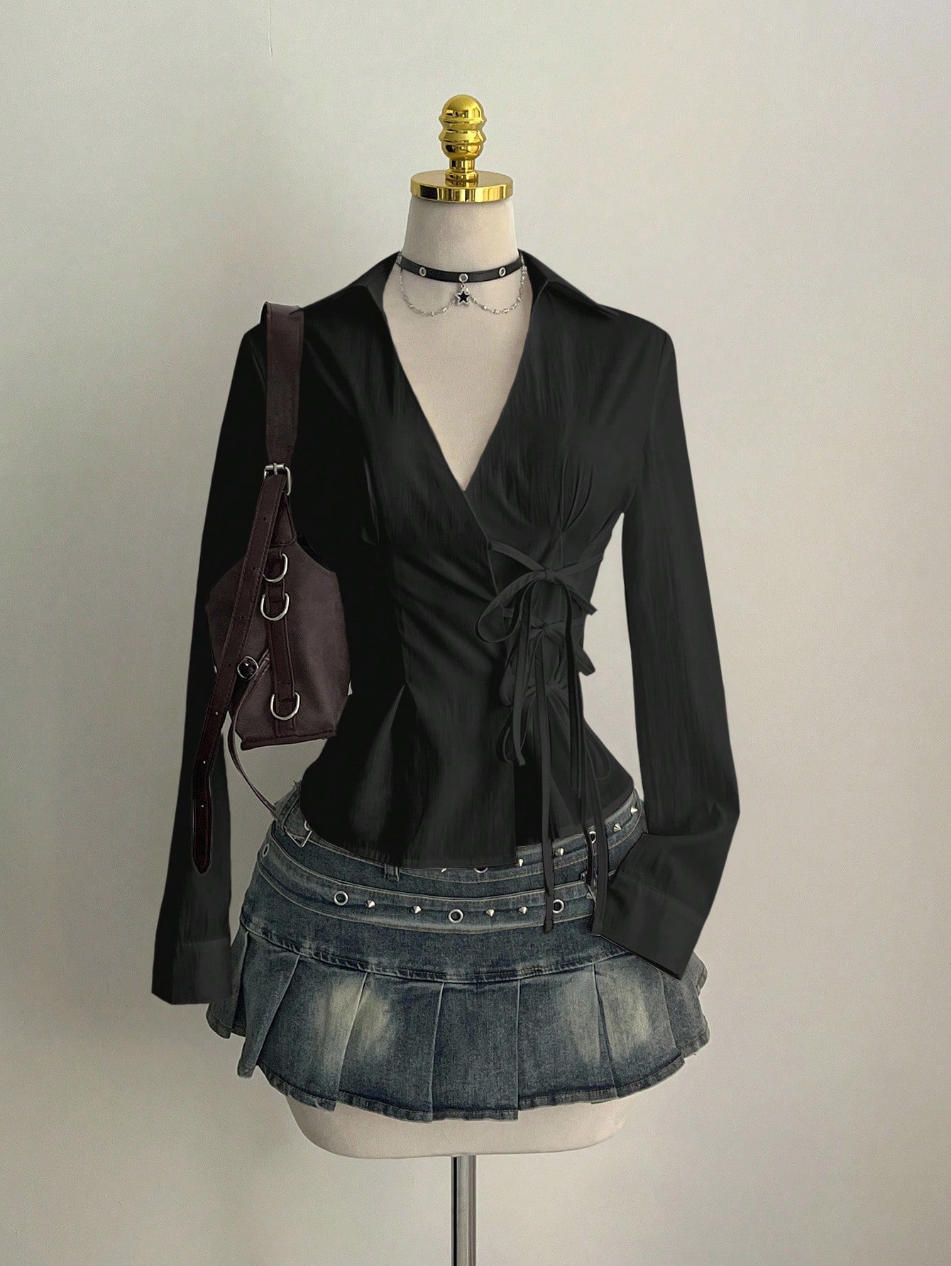 Unique Leather Work - Chemisier Femme Harajuku Esthétique Unique Coupe