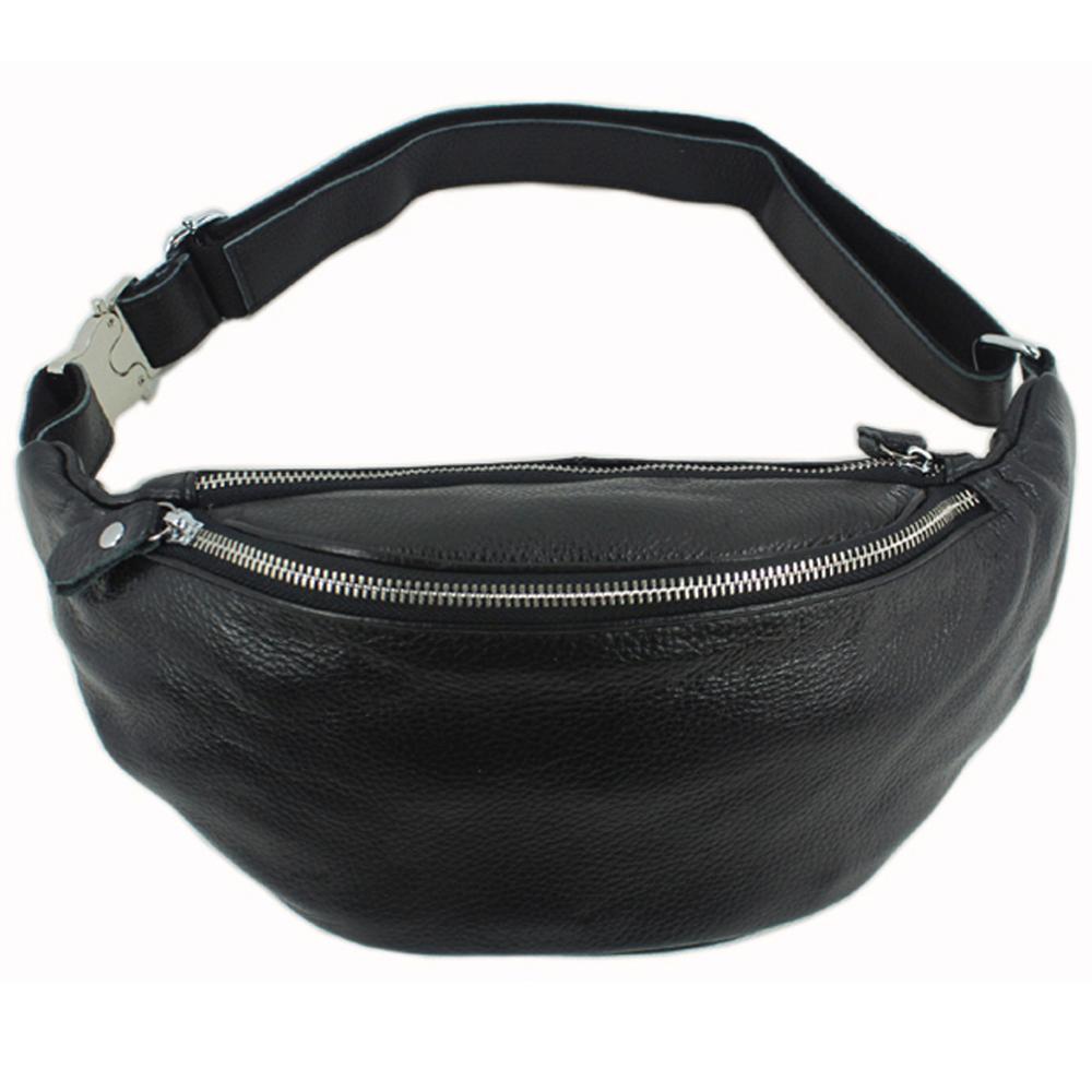 Leatherwork Fasteners - Sac banane en cuir véritable tendance