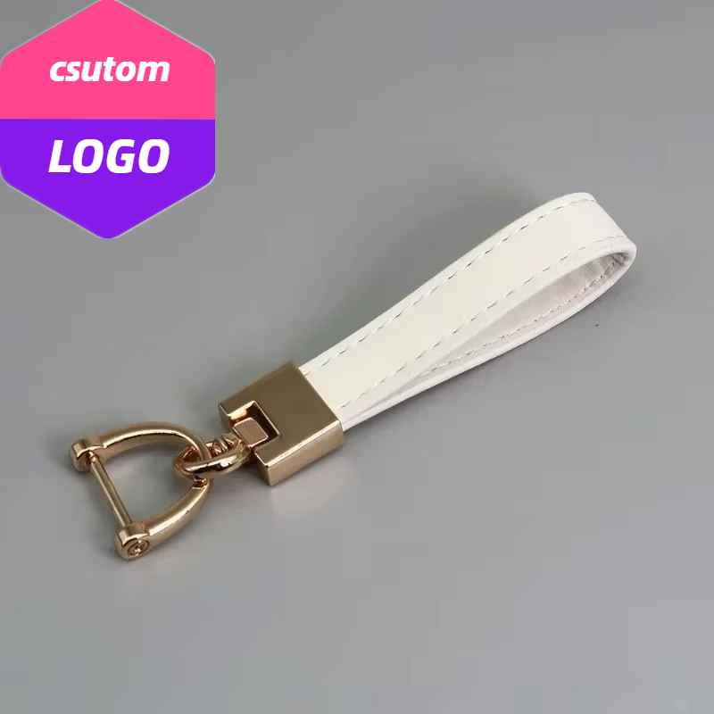 Leatherwork Keychain - Porte-clés vintage en cuir de vachette