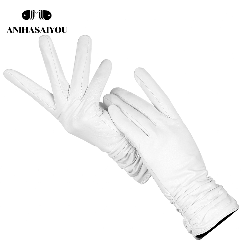 Leather Work Winter Gloves - Gants blancs confortables et élégants en