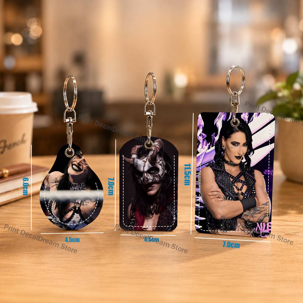 Leatherwork Keychain - Porte-clés R-Rhea Ripley Wrestler pour AirTag,