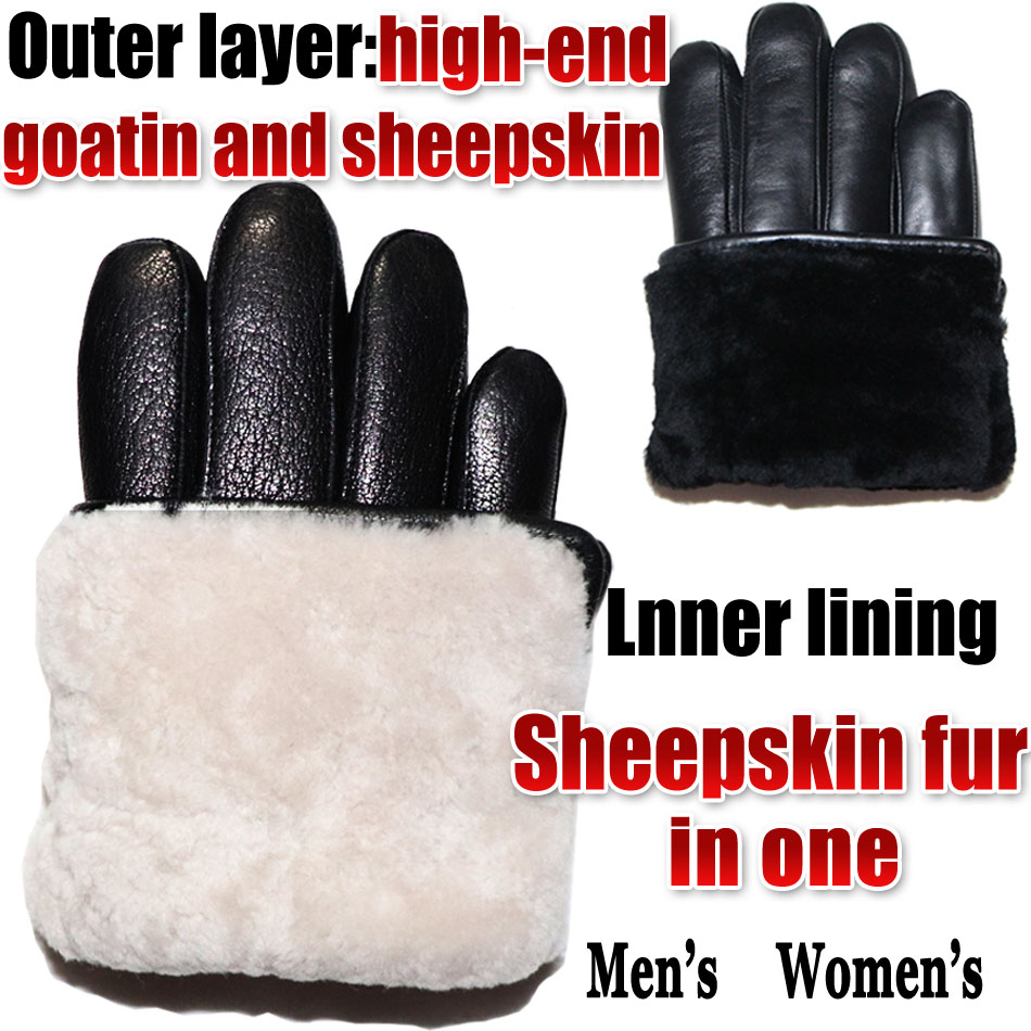 Leather Work Winter Gloves - Gants en cuir pour hommes texture