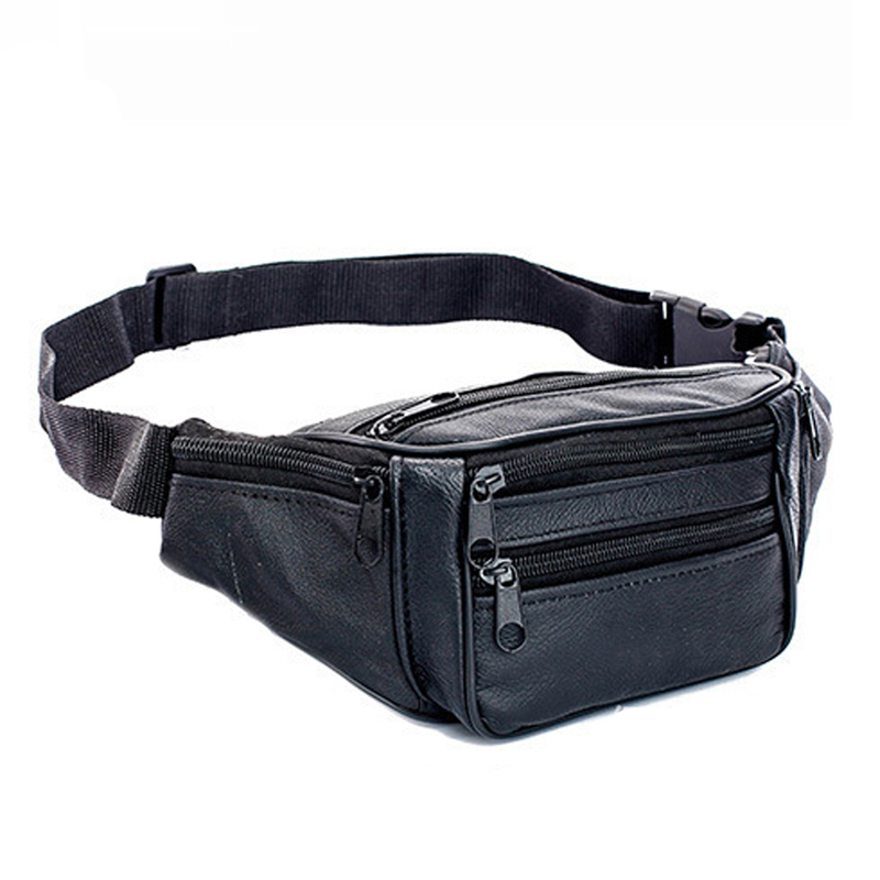 Leatherwork Fasteners - Sac banane en cuir véritable pour
