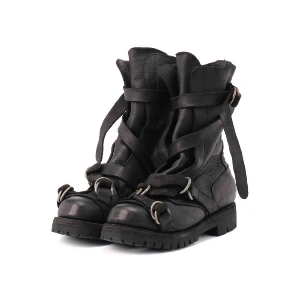 Leatherwork Fasteners - Bottes de moto en cuir pour