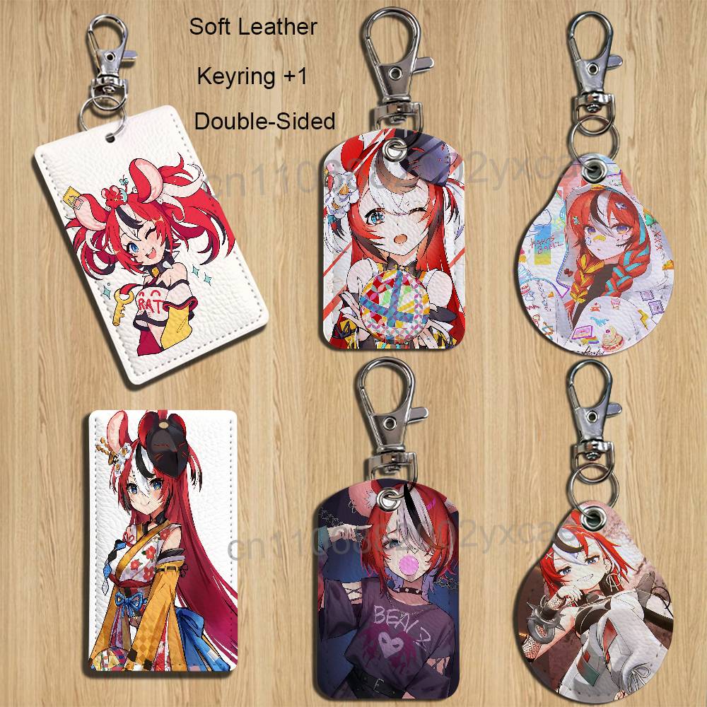 Leatherwork Keychain - Porte-cartes Hakos Baelz Takodachi mignon pour