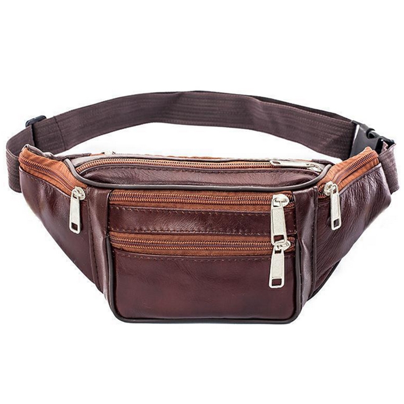 Leatherwork Fasteners - Cuir hommes taille poitrine sac mince