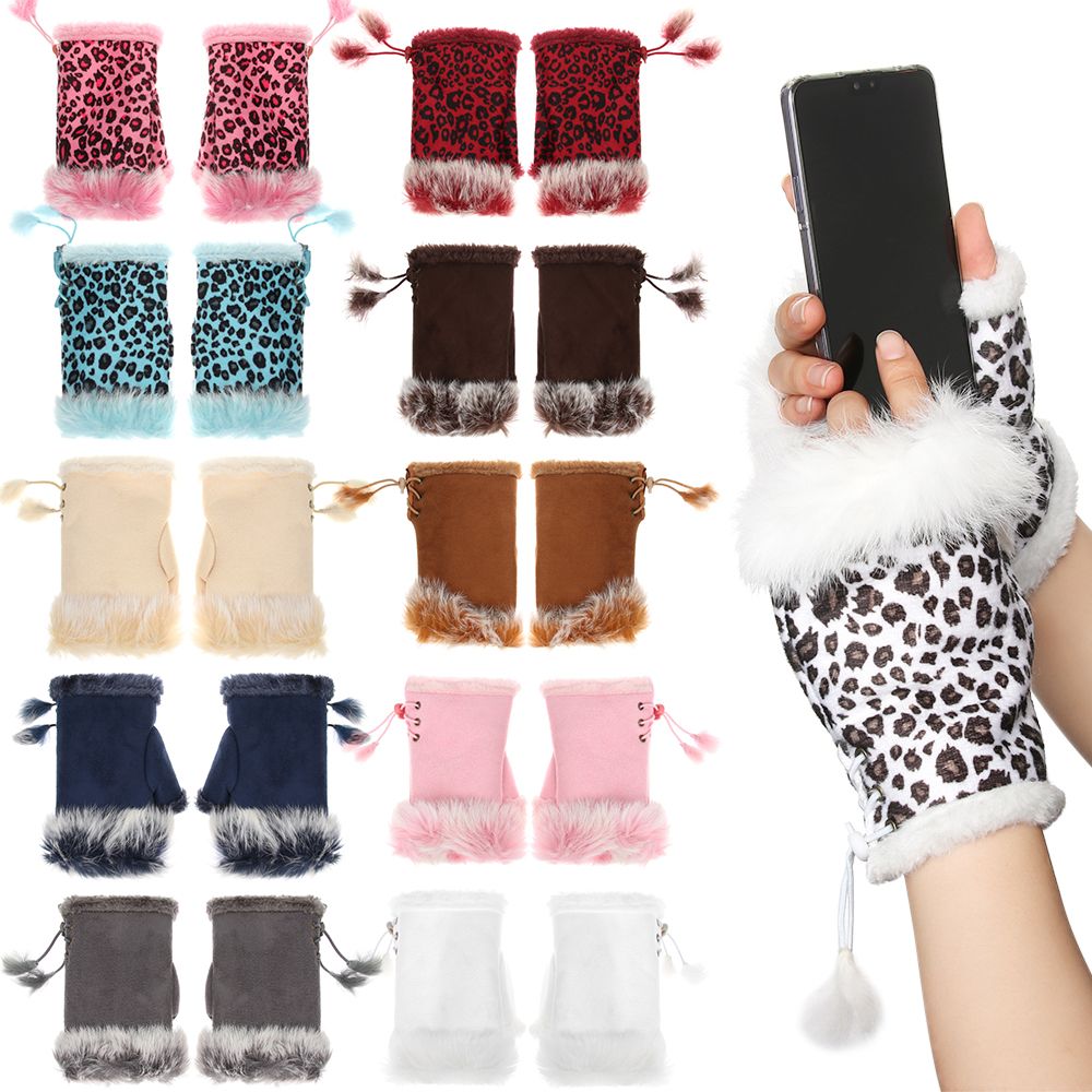 Gants sans doigts en faux poil - Leather Work Winter Gloves avis et prix
