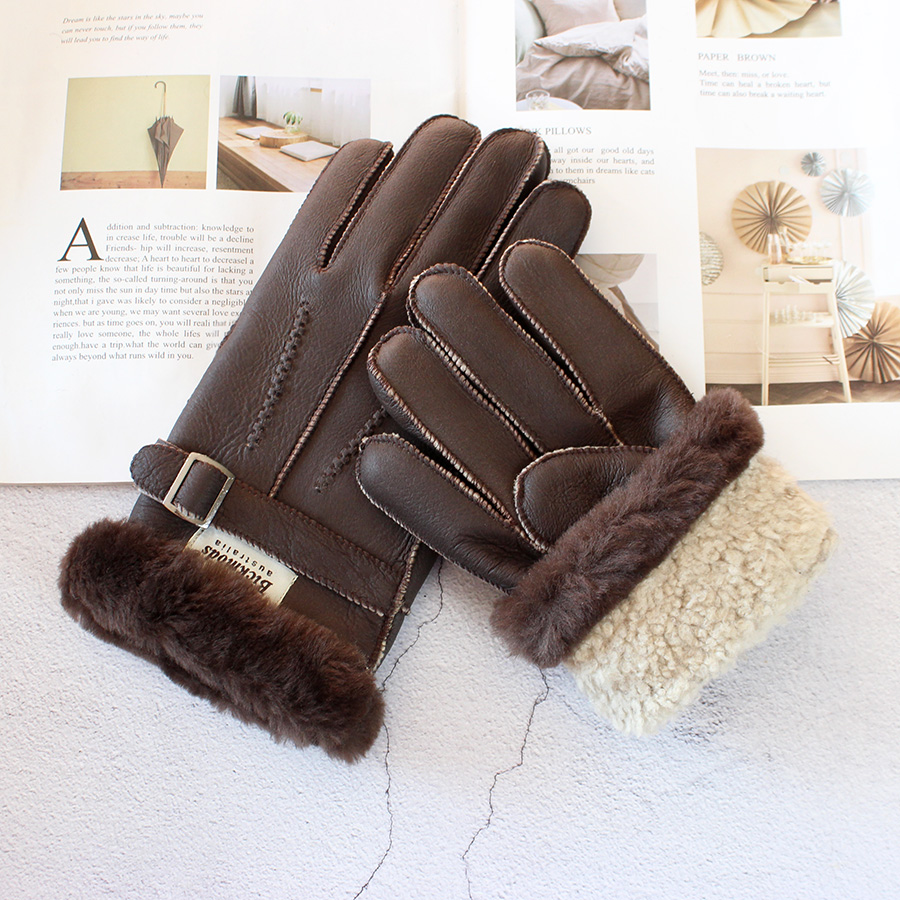 Gants en fourrure de mouton po - Leather Work Winter Gloves avis et prix