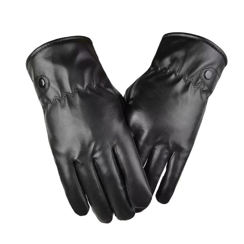 Gants en cuir PU noir pour hom - Leather Work Winter Gloves avis et prix