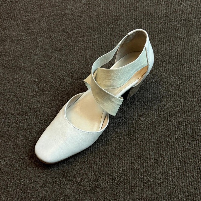 Sandales à talons carrés en cu - Leatherwork In French avis et prix