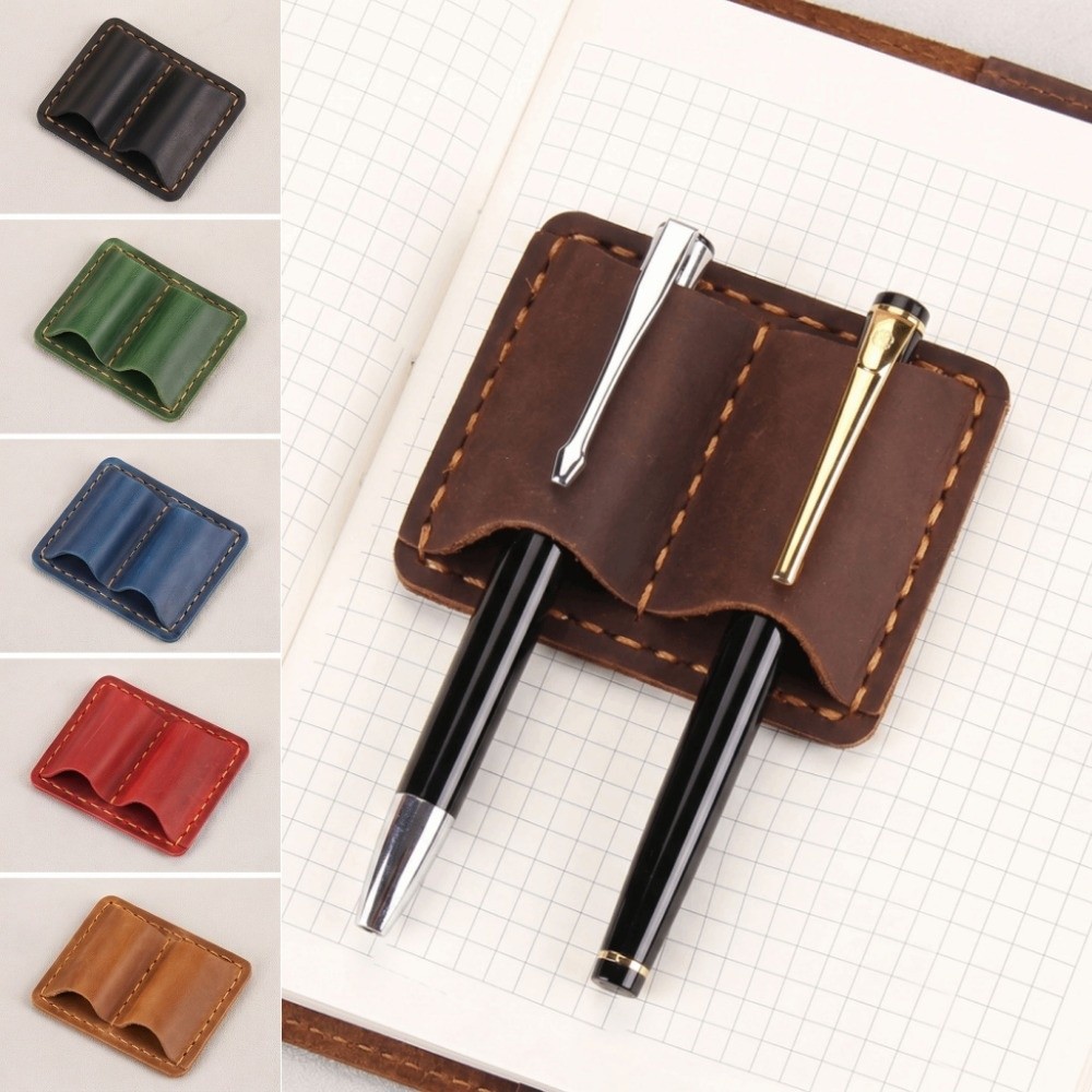 Porte-stylo double en cuir vin - Leather Work Notepad avis et prix