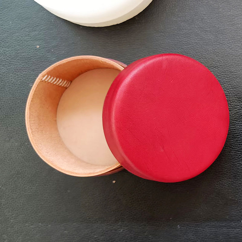 Boîte à bijoux ronde en cuir,  - Unique Leather Work avis et prix