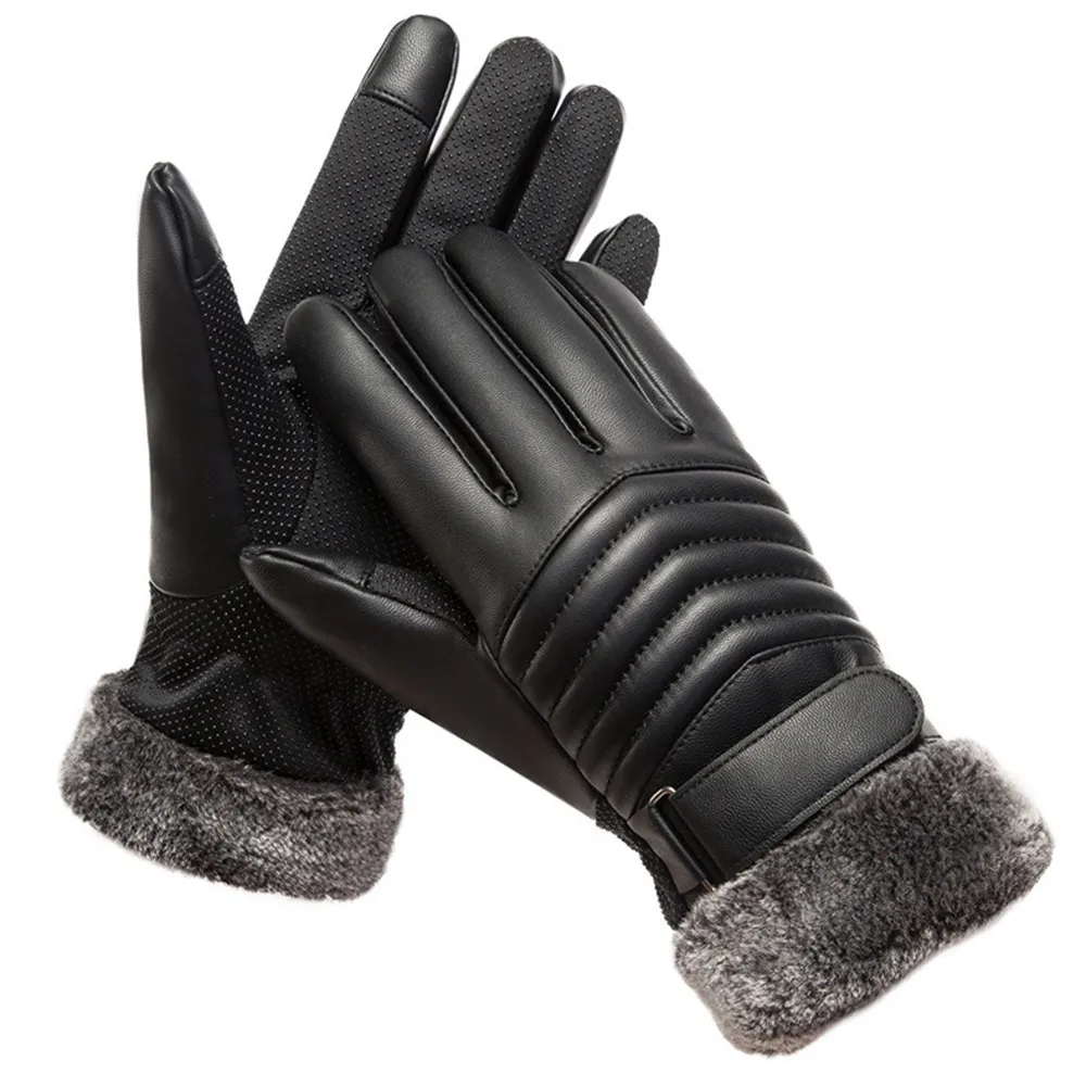 Gants D'hiver HOMMES Fourrure  - Leather Work Winter Gloves avis et prix